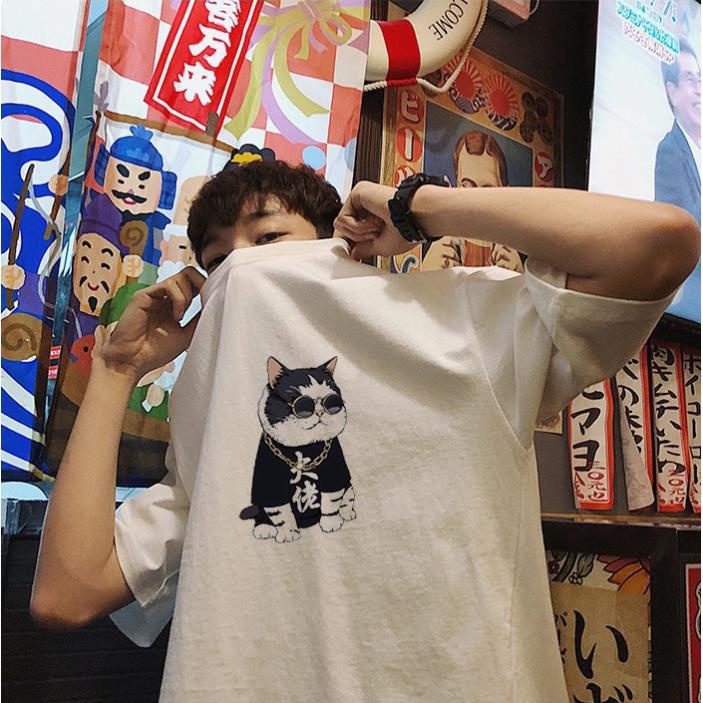 FreeShip Đơn 50K ⚡️Siêu Phẩm⚡️ Áo thun nam nữ unisex tay lỡ in hình ông trùm mèo đẹp vải dày mịn