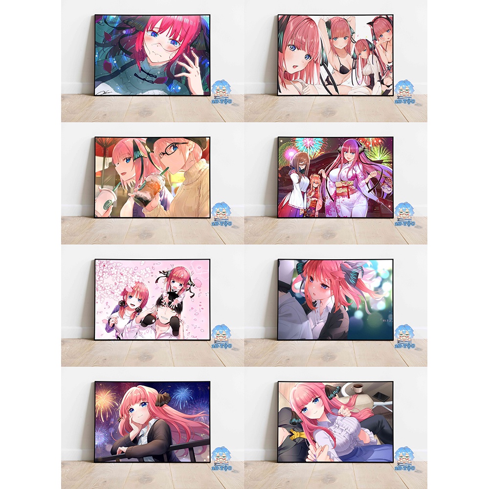 TRANH POSTER A3 GIẤY CHẤT LƯỢNG CAO NAKANO NINO (19) ANIME Nhà có 5 nàng dâu - 2D TỘC SHOP