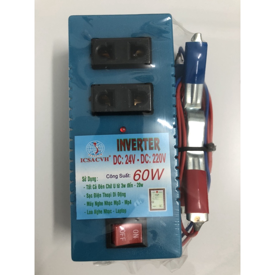 Bộ đảo điện 24v ra 220v -60W
