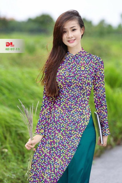 Vải áo dài hoa nhí