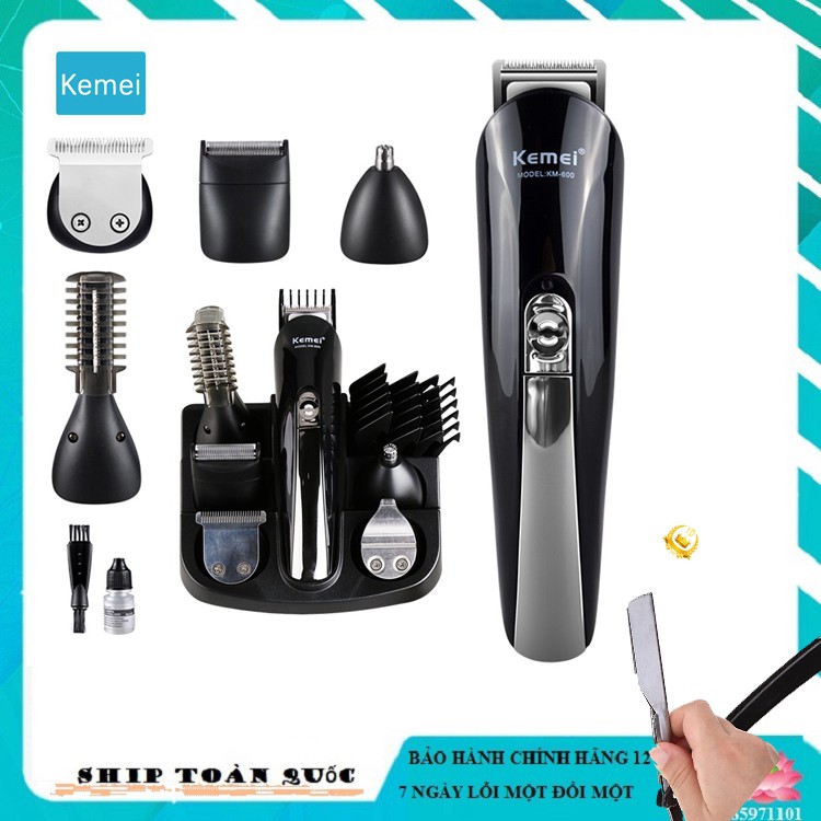 [TẶNG Dao Cạo Tóc ] Kemei 6 trong 1 Sạc điện Tông đơ cắt tóc Nose Hair Clipper Bộ máy cạo râu Nam