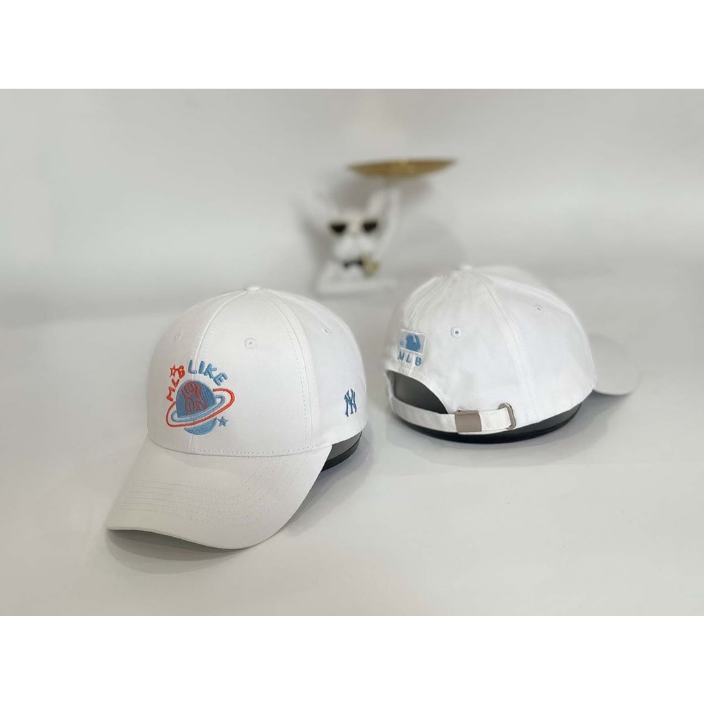 Mũ Nón lưỡi trai nam nữ trắng thêu logo 3D LIKE Trái đất