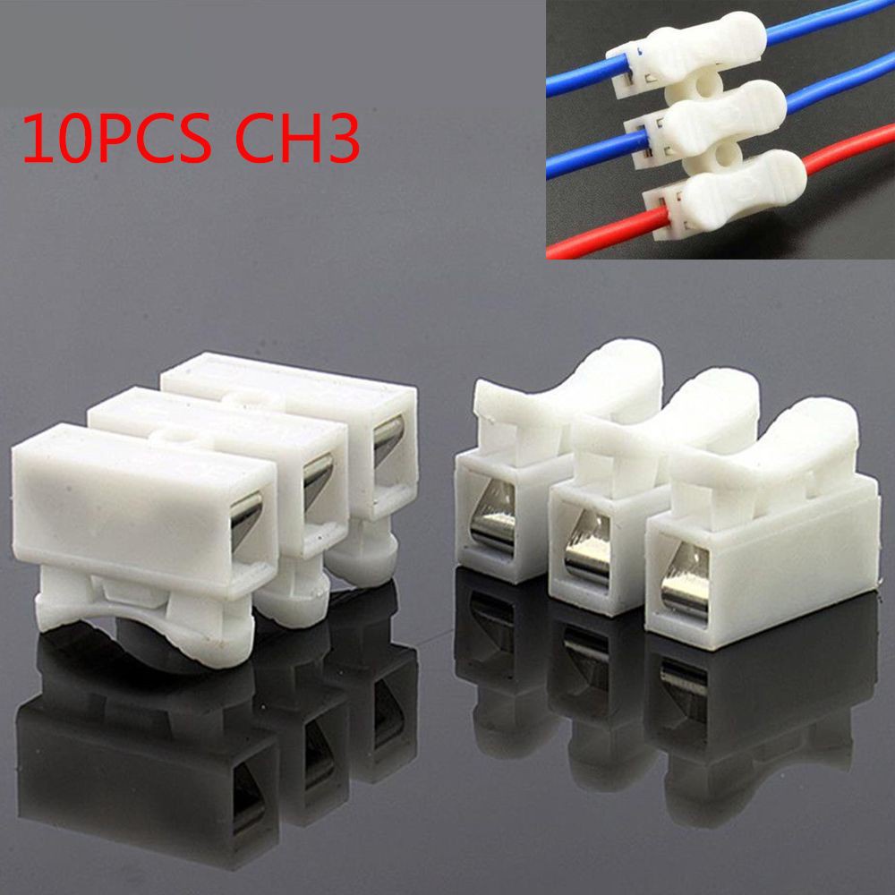 🍊YANN🍊 10PCS CH-3 Hot Quick Connector Fast Electrical Supplies Crimp Terminals Block Spring Wire New Home Improvement No Welding No Screw Clamp