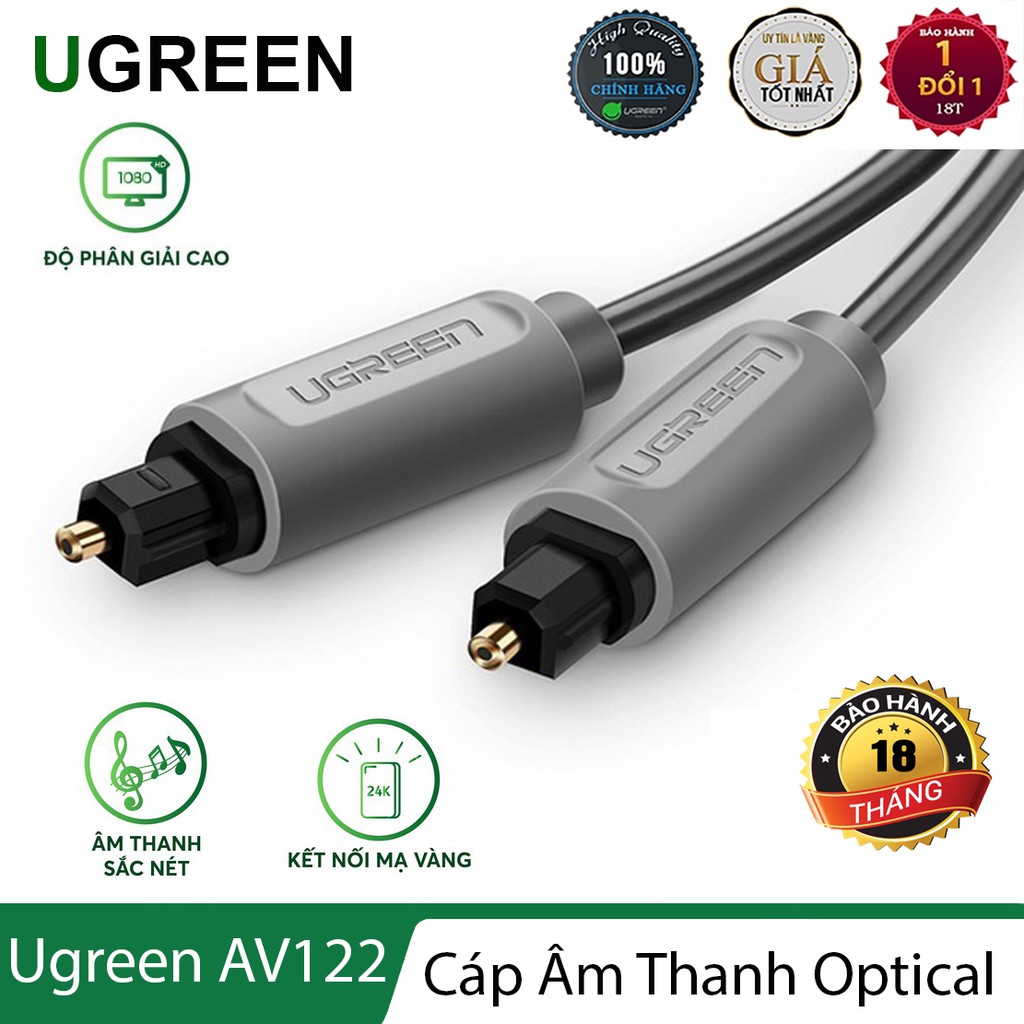 Dây cáp Audio cao cấp l Hỗ trợ kết nối PC,PS4,Xbox 360,..đến Loa,Amplifier l UGREEN AV122-AV108
