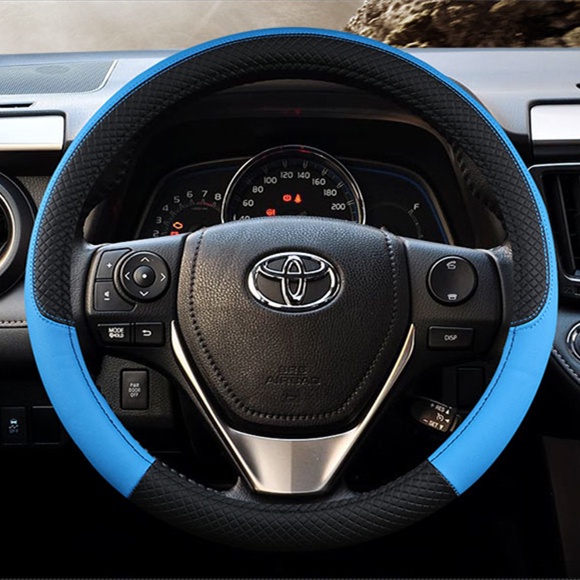 Vỏ Bọc Vô Lăng Xe Hơi Toyota Camry Vios Altis Rush Avanza Vellfire Hilux Wish Innova 38cm Bằng Da PU Chống Trượt