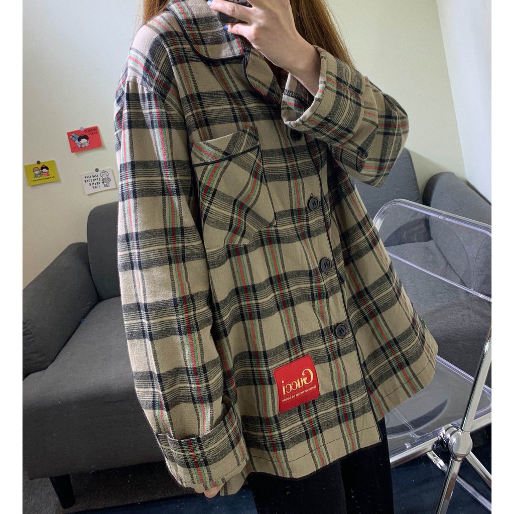 [Babe I'm Real] Áo Shirts Guccii x Geogre Flannel FW21 ( Full Tag, mac,... )