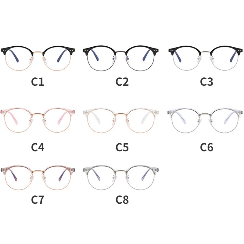 Mắt Kính TR90 Gọng Tròn Chống Ánh Sáng Xanh Có Thể Thay Thế Được