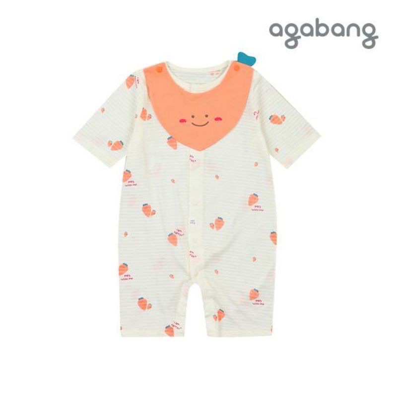 (size 75) Body kèm yếm cotton giấy mềm mát rượi Agabang xuất Hàn