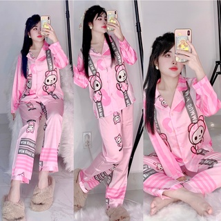 Đồ bộ pijama hàng thiết kế, bộ mặc nhà pyjama lụa latin
