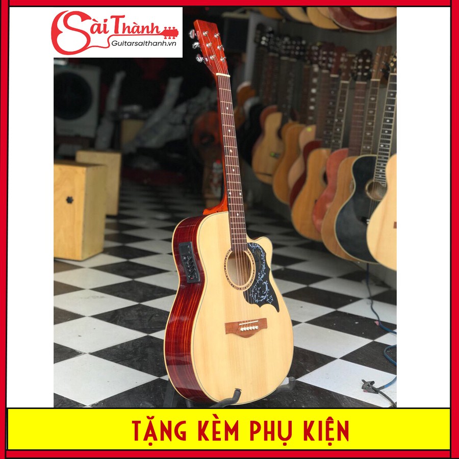 Đàn guitar acoustic có lắp EQ tặng kèm 7 món phụ kiện