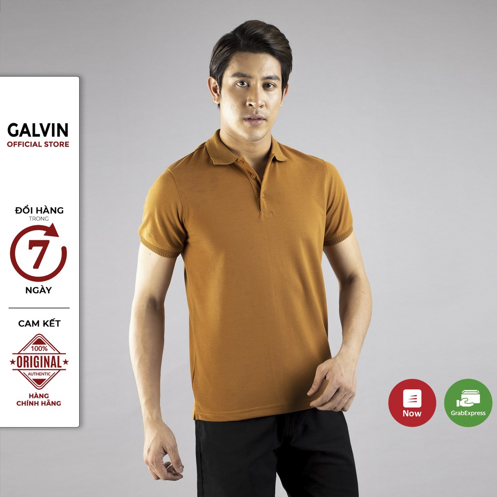 Galvin - Áo polo nam có cổ bẻ dệt lưới tay ngắn chất co giãn form đẹp PLGV25