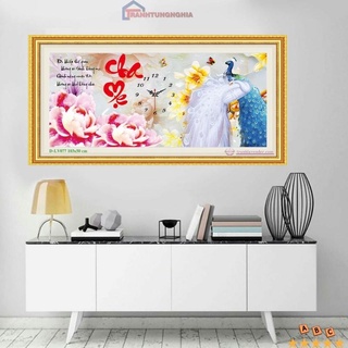 Tranh đính đá cha mẹ 1m03 x 50cm
