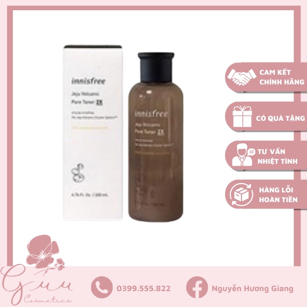 Nước hoa hồng tro núi lửa Innisfree Jeju Volcanic Pore Toner 2X