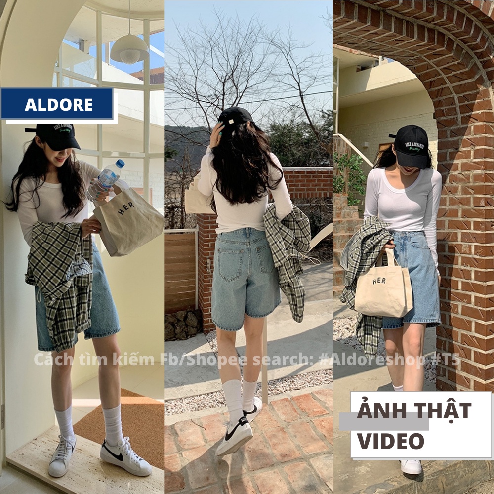 Quần Short Jean Nữ Lửng Short Ngố Jean Ống Rộng MSHA