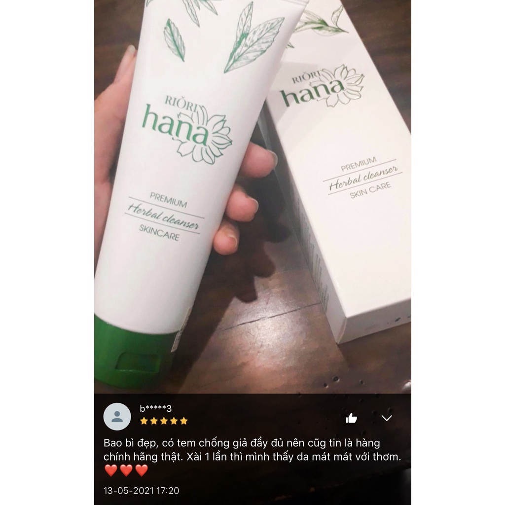 Sữa Rửa Mặt Thảo Mộc pH 5.5 RIORI HANA Herbal Cleanser 120g