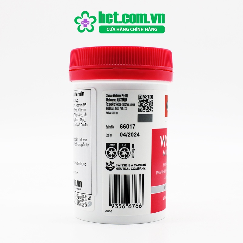 Vitamin tổng hợp cho nữ Swisse Women’s Ultivite Multivitamin Hộp 60v