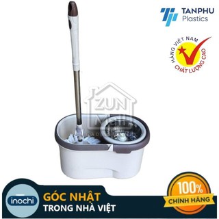 [HÀNG CHÍNH HÃNG] Bộ cây lau nhà tròn xoay 360 Độ Lồng Inox Cao Cấp Inochi Nhật Bản