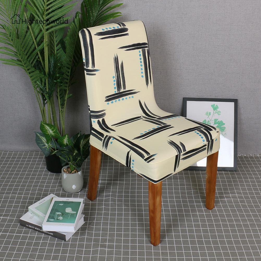 Hightechworld Graffiti Printed Stretch Chair Cover Restaurant Banquet Elastic Seat Covers