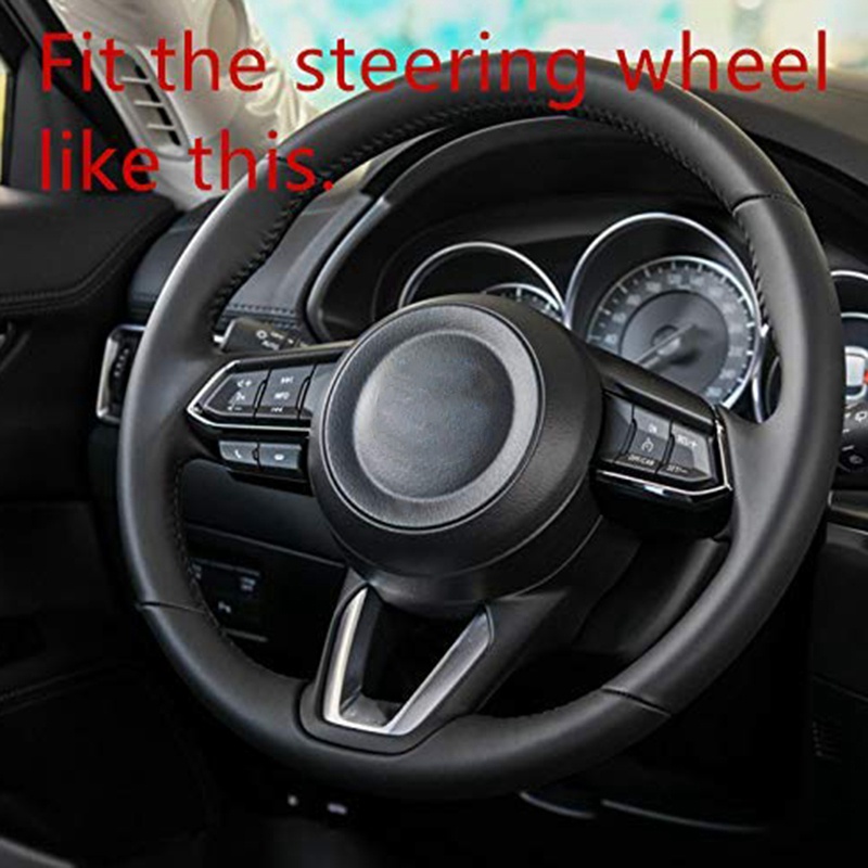 Viền bọc vô lăng xe hơi bằng sợi carbon cho Mazda 3 6 CX-3 CX-5 CX-9