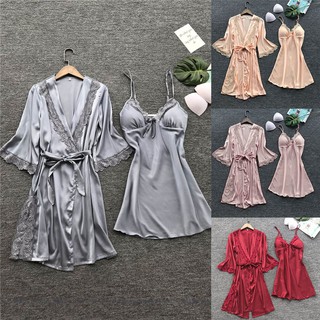 Set đầm ngủ kèm áo khoác sang trọng