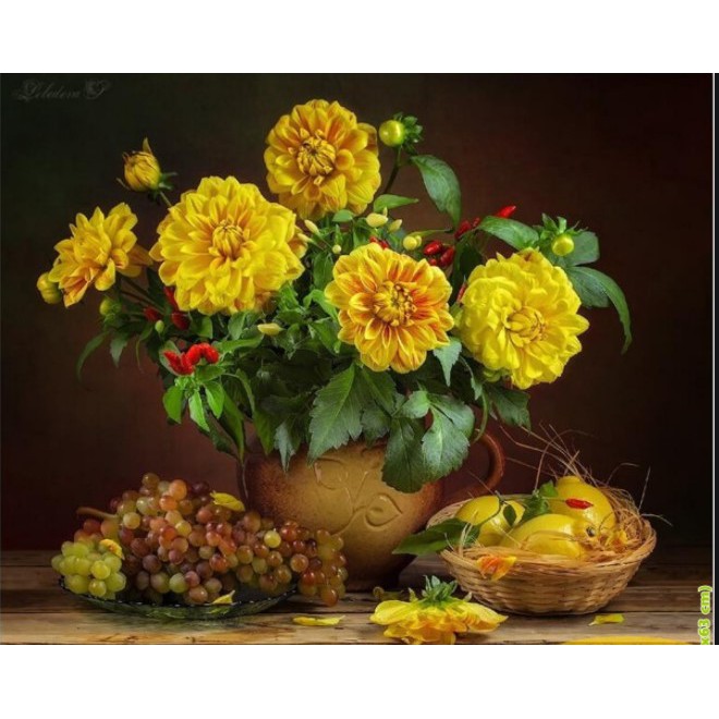 TRANH ĐÍNH ĐÁ BÌNH HOA VS131 (75X63)