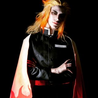 [ Kimetsu no yaiba ] Full set đồ cosplay nhân vật viêm trụ Rengoku Kyoujurou ( ảnh thật )