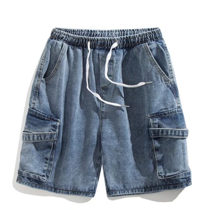 Quần Short jeans Phối Túi Phong Cách hip hop Cho Nam size M-3XL