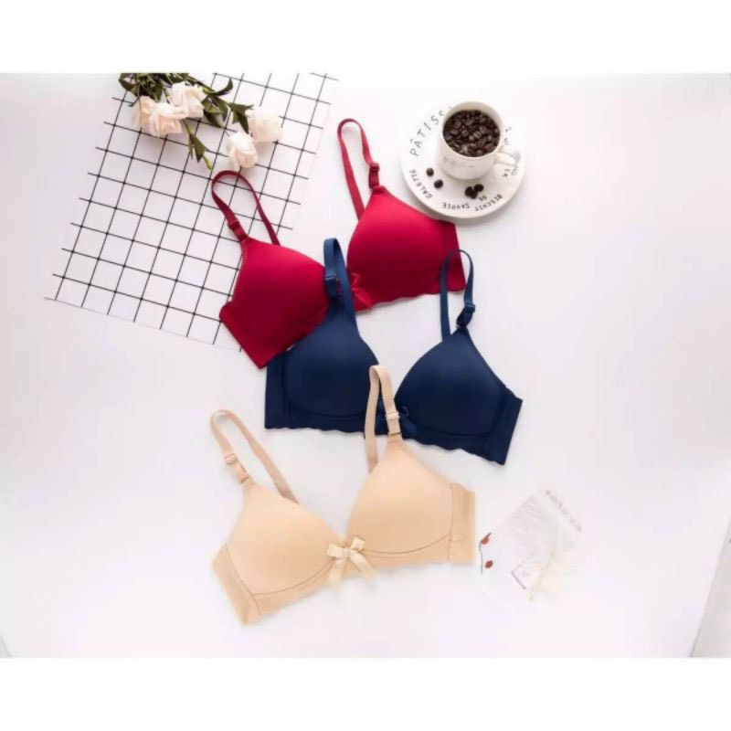 Áo Lót Đính Nơ Không Gọng Đệm Mỏng Viền Sóng Cực Xinh 6690