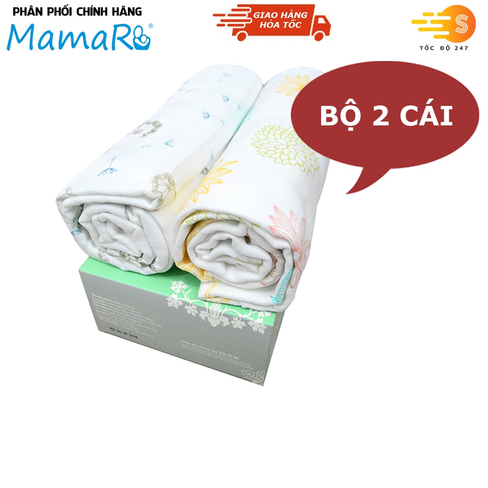 Bộ 2 khăn đa năng vải tre sợi kép cho bé 120x120 Premium Mamaru MA-KDN02 - Diệt khuẩn, hút ẩm tốt, kháng tia UV