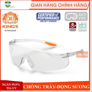 Kính bảo hộ King's Ky1151 kính chống bụi, chống tia UV, chống trầy xước, đọng hơi sương (màu trắng trong)