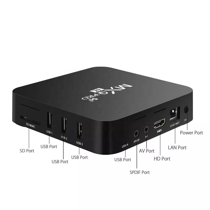 Hộp Tv thông minh Mxq Pro cổng cắm Hdmi Android 5g 4k 3d với điều khiển từ xa 1gb / 8gb 2gb / 16gb cao cấp