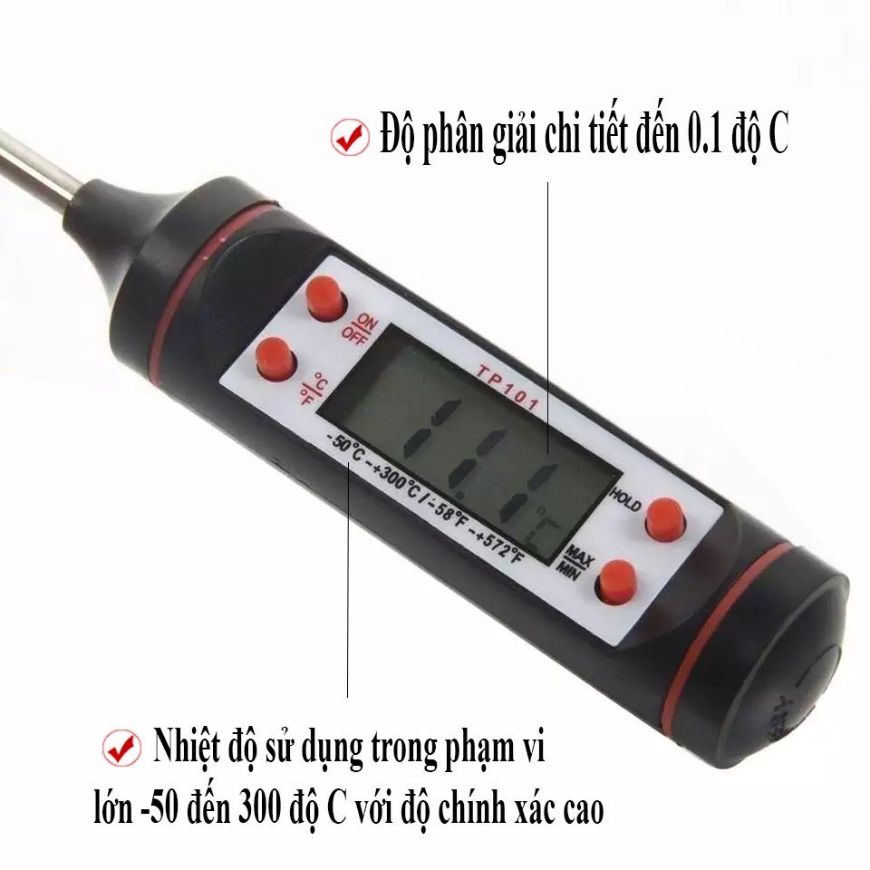 Nhiệt kế chất lỏng đo nhiệt độ nước, sữa cho gia đình