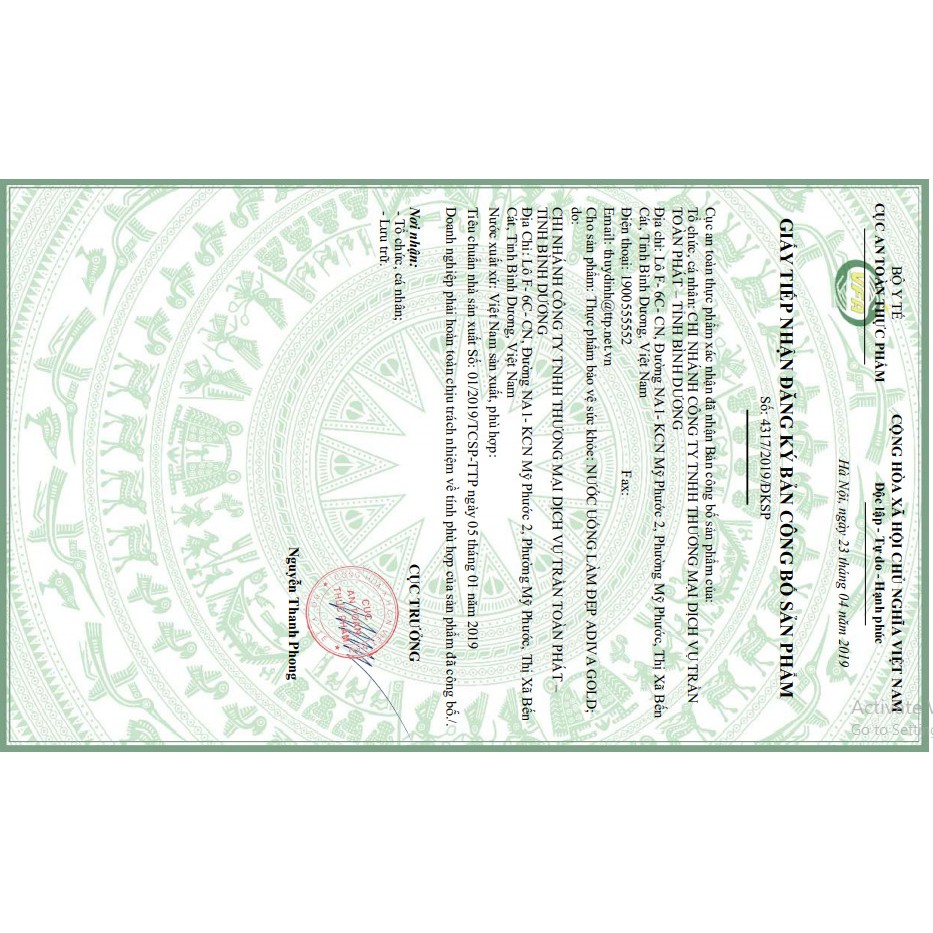 Hộp 14 Chai Nước Uống Làm Đẹp Collagen ADIVA GOLD (14 chai 30ml) - Nước uống trắng da | Thế Giới Skin Care