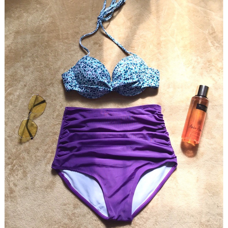 [ HÌNH THẬT + MẪU MĂC]  Bikini tím nâng ngực kín đáo