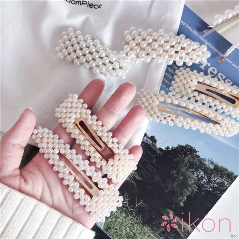 Kẹp tóc hợp kim đính ngọc tra giả thanh lịch và điệu đà cho nữ