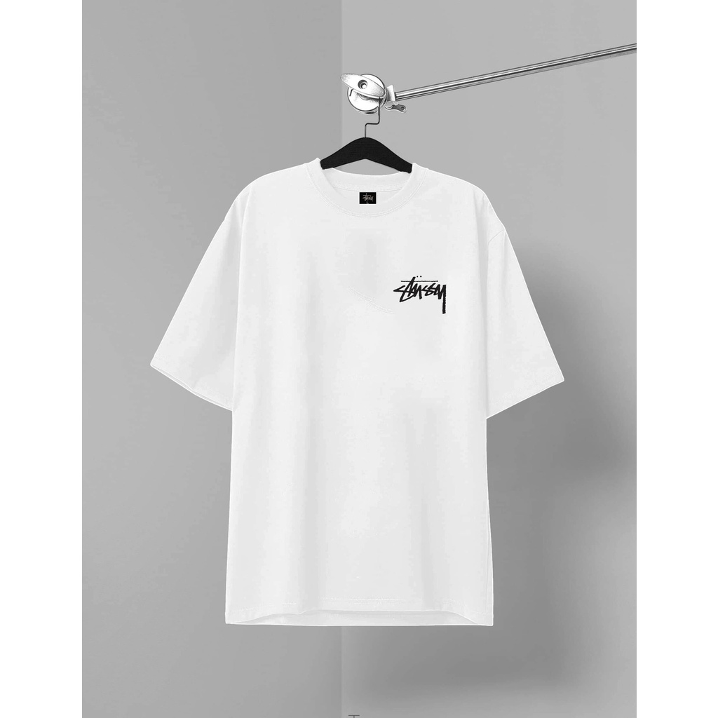 Áo thun Unisex Stüssy Xúc Xắc Màu Sắc Trắng