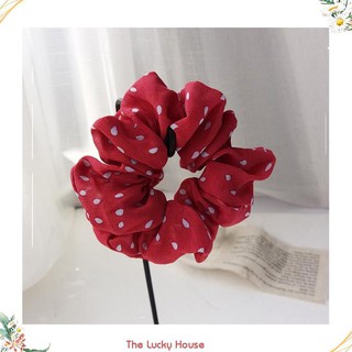 Dây buộc tóc Scrunchies Chiffon chấm bi HD47