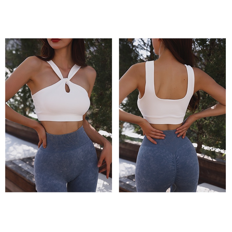 Áo lót thể thao nâng ngực chống sốc đan dây chéo hở lưng quyến rũ cho nữ