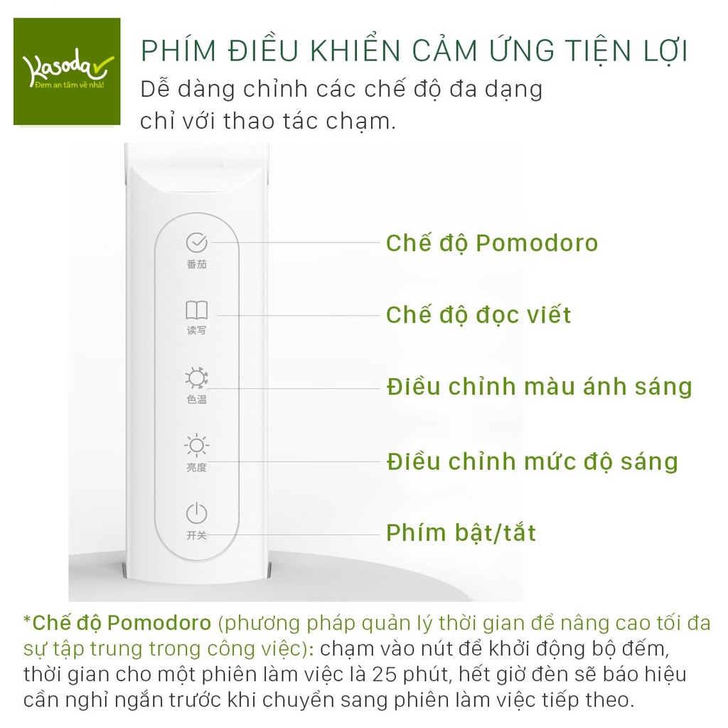 Đèn bàn đĩa tròn chống cận Tojane bảo vệ mắt bóng LED không nhấp nháy đèn học ánh sáng vàng trắng điều chỉnh độ sáng