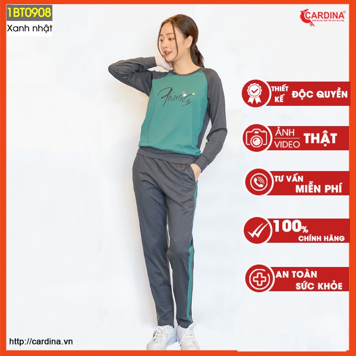 Bộ đồ thu đông 𝐂𝐀𝐑𝐃𝐈𝐍𝐀, Bộ quần dài, Áo Dài tay vải Cotton Cao Cấp Tôn Vóc Dáng Thể Thao, Năng động, Sắc MàuTrẻ Trung