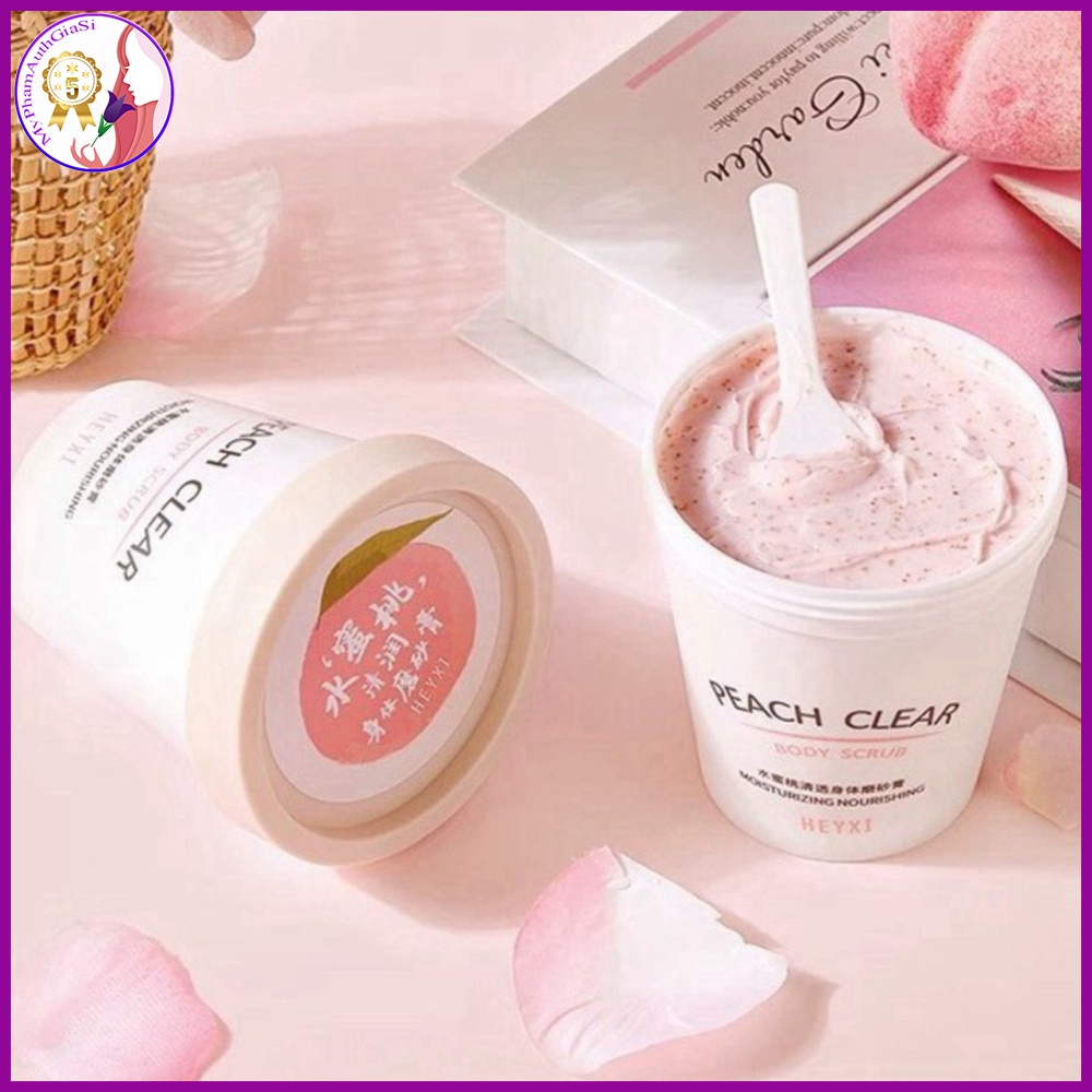 Tẩy da chết heyxi hương đào làm mịn trắng da peach body scrub 200g | BigBuy360 - bigbuy360.vn