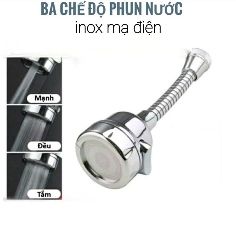 Vòi rửa bát tăng áp điều hướng 360 độ loại inox  22mm
