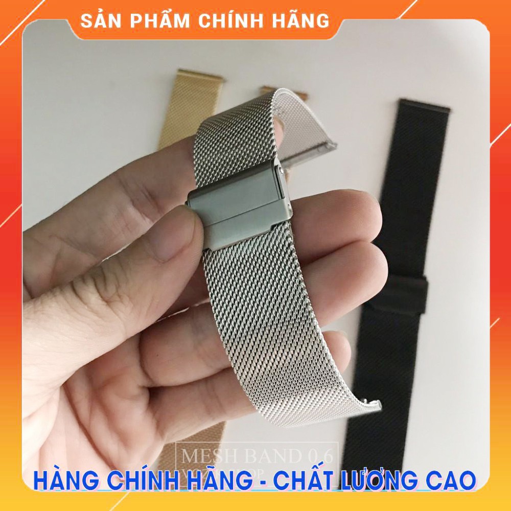 [TẶNG KÈM CHỐT] Dây đồng hồ thép lưới cao cấp (dây mesh) siêu mềm chống gỉ cực bền 4 màu full size