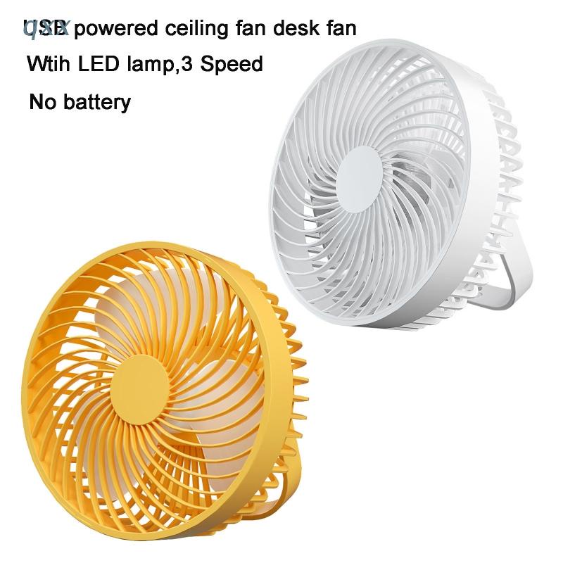 Quạt Cắm Trại Siêu Nhẹ Có Đèn LED Sạc USB 6.5inch