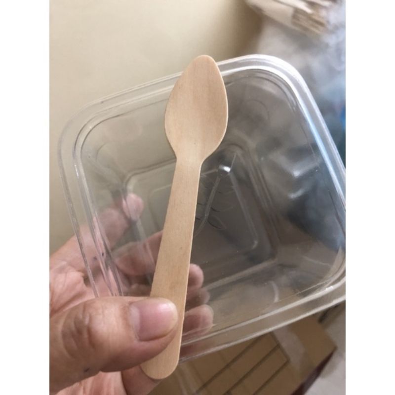 100 Muỗng Nĩa Gỗ dùng ăn sữa chua, cafe,...