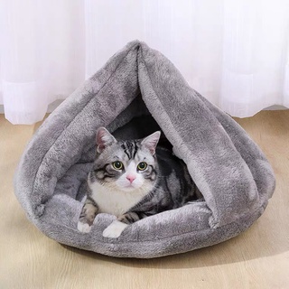 Nhà đệm tam giác lông mềm ấm áp cho chó mèo, nhà cho chó,mèo