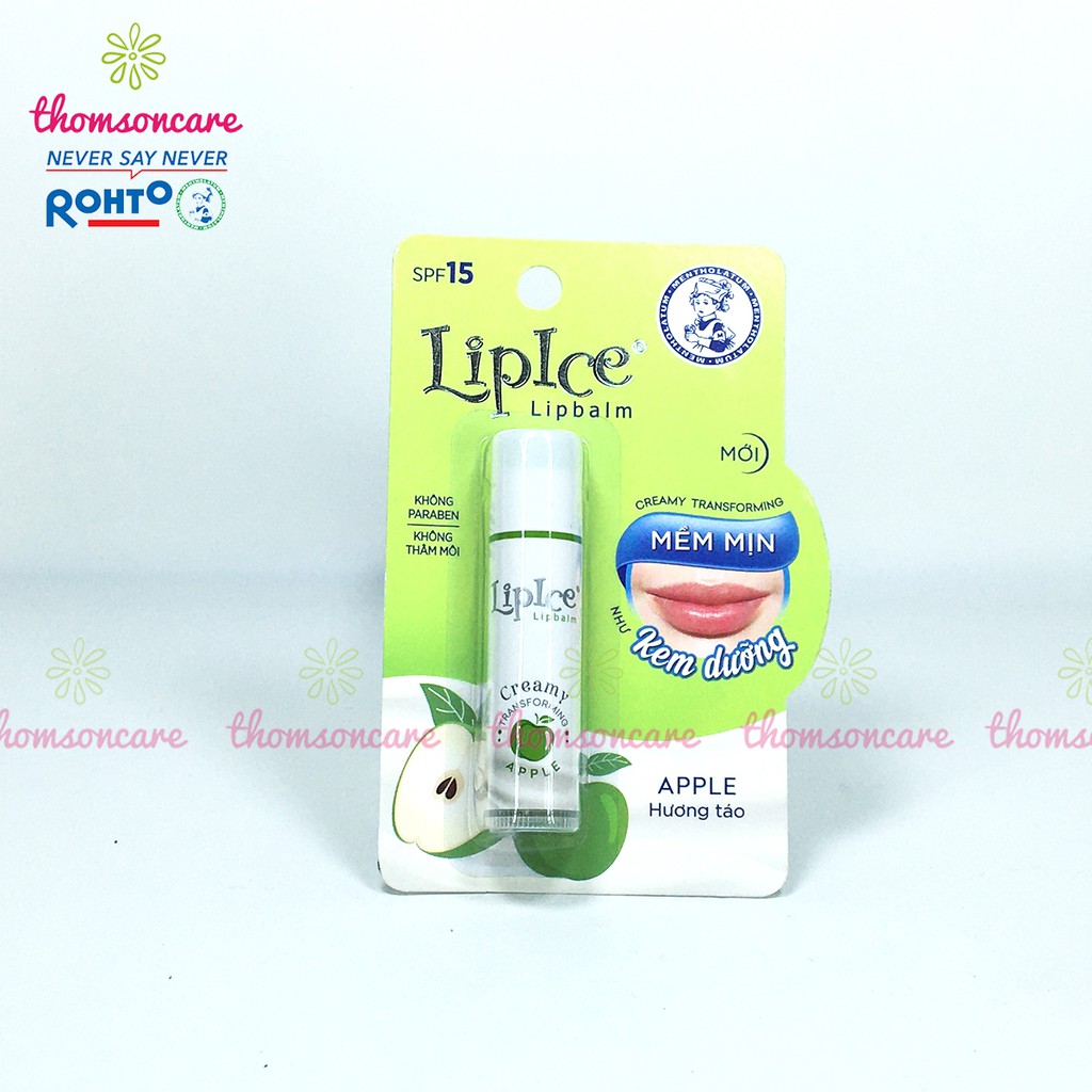 Son dưỡng môi Lipice không màu Tuýp 4.3 g - thỏi lip ice hương trái cây, dâu, chanh, táo, lựu, tự nhiên dưỡng ẩm