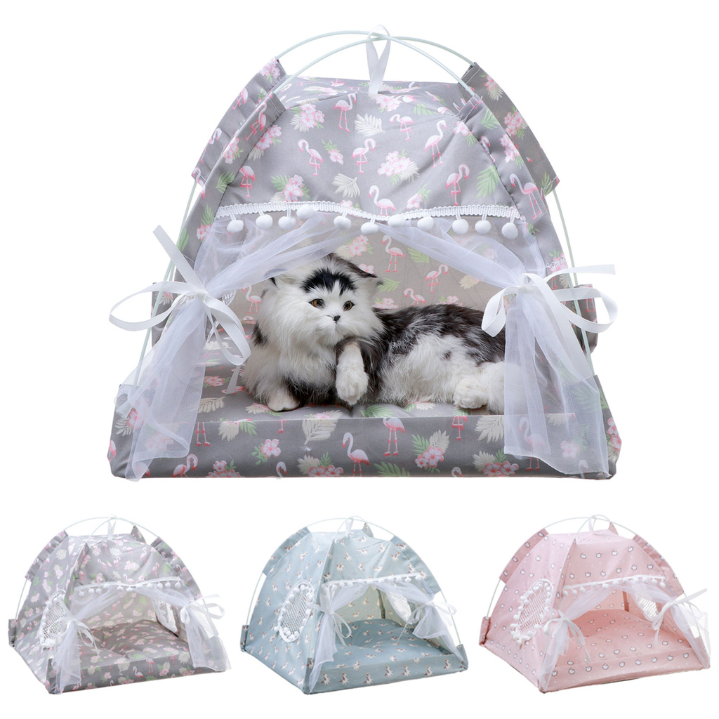 XS/S/M/L Lều Cho Thú Cưng Giường Nằm Cho Mèo Cưng Nhà Cho Cún Đệm Gối Mô Hình Mèo Flamingo Trong Nhà-168
