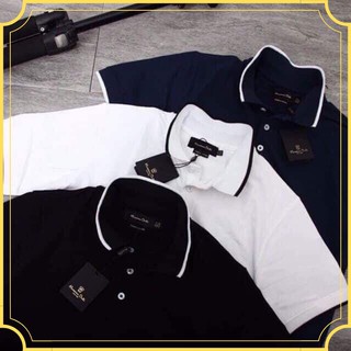 Áo thun nam, áo chất cá sấu polo cổ bẻ viền nôi nam nữ coton 4c