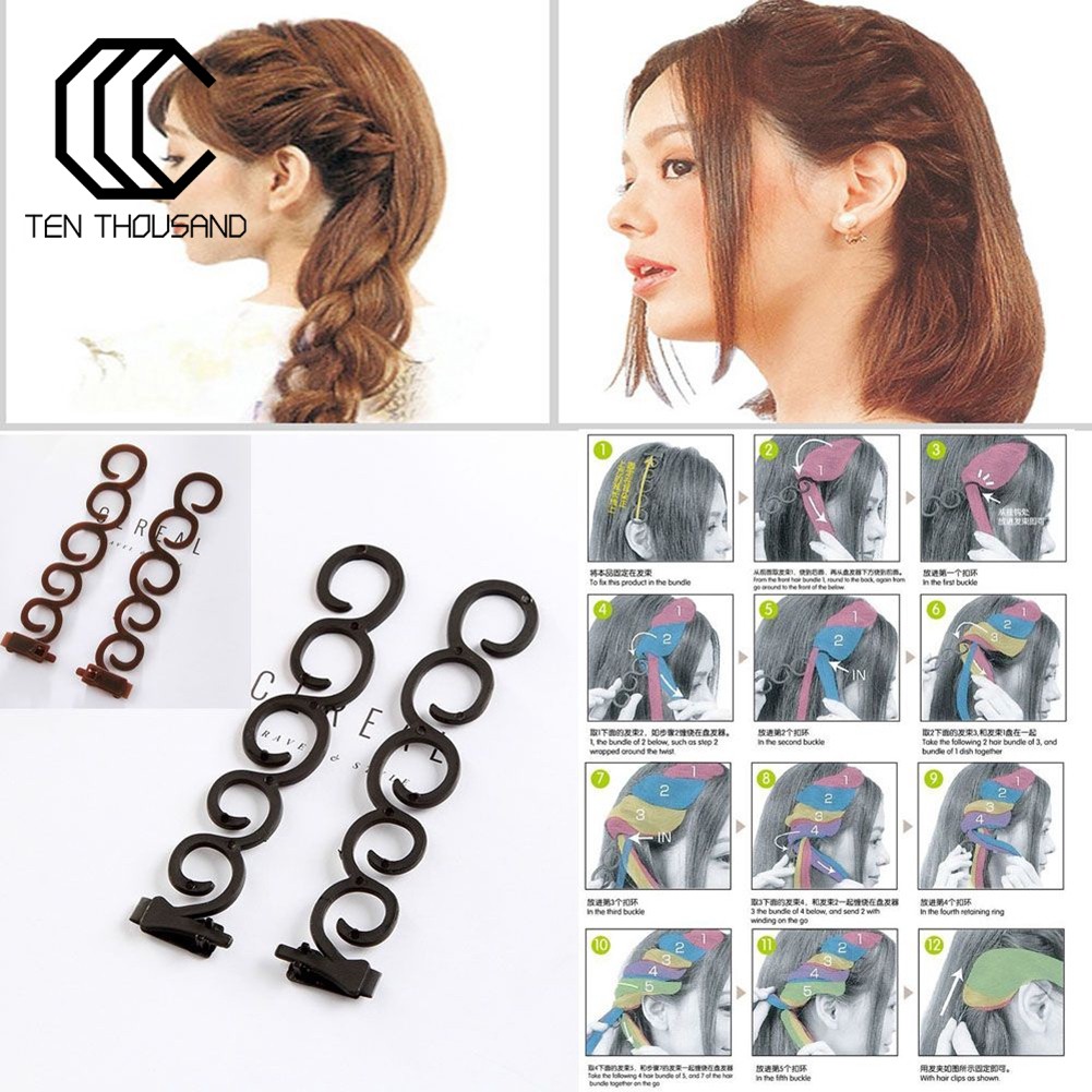 T ⚡2Pcs French Braiding Tool Hair Styling DIY Accessory Quick Hair Braider